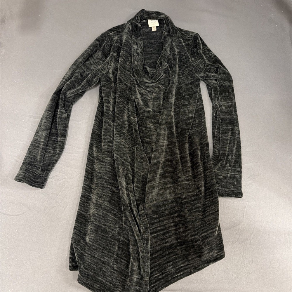 Knox Rose women's XL cardigan black heathered open front long sleeves